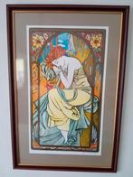 Litho naar alfons mucha, Antiek en Kunst, Ophalen of Verzenden