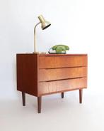 Vintage deens ladekastje teak, Ophalen, Vintage retro midcentury deens design, Gebruikt, 50 tot 100 cm