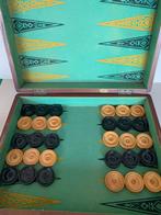 Backgammon spel in eikenhouten kist compleet, Ophalen of Verzenden