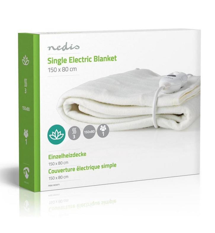 Nedis Elektrische Onderdeken 150x80cm - Wasmachinebestendig, Huis en Inrichting, Slaapkamer | Beddengoed, Nieuw, Deken of Dekbed
