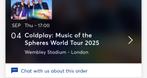 Coldplay 4 sebtember London 2x, Tickets en Kaartjes, Concerten | Pop, Drie personen of meer, September