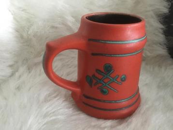 Germany Dümler&Breiden bierpul - vaas, oranje-groen. beschikbaar voor biedingen