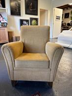 1 of 2 gele fauteuil te koop, Huis en Inrichting, Fauteuils, Ophalen, Gebruikt, Minder dan 75 cm, Stof