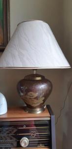 Grote Chinese Koperen Tafellamp met Waterlelies, Antiek en Kunst, Antiek | Lampen, Ophalen of Verzenden