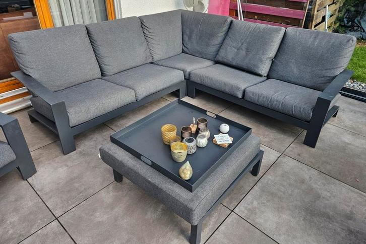 Loungeset aluminium, nu tijdelijk voor € 500,--, Tuin en Terras, Tuinsets en Loungesets, Zo goed als nieuw, Loungeset, Aluminium