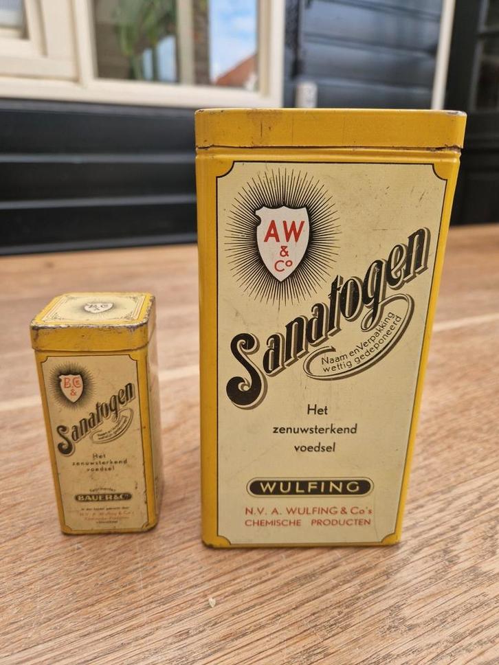 Sanatogen Het zenuwaterkend voedsel jaren 30/40, Verzamelen, Blikken, Zo goed als nieuw, Overige, Ophalen of Verzenden