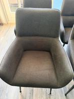Set van 4 grijze eetkamerstoelen, Huis en Inrichting, Gebruikt, Ophalen of Verzenden, Vier, Stof