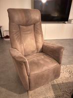 Fauteuil Taupe Suede verstelbaar, Ophalen, Zo goed als nieuw, Stof, 50 tot 75 cm