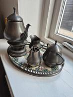 Theesetje op dienblad  van Rio tin, Antiek en Kunst, Antiek | Tin, Ophalen of Verzenden
