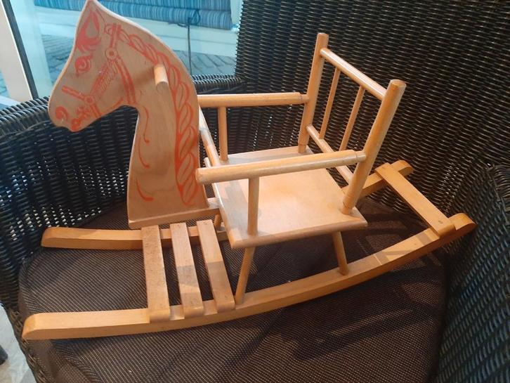 Vintage Houten Hobbelpaardje met Stoel, Antiek en Kunst, Antiek | Speelgoed, Ophalen