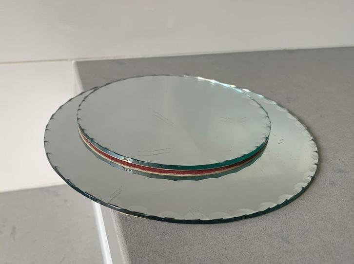 12 en 16 cm Spiegel onderzetters met geschulpte rand, Huis en Inrichting, Woonaccessoires | Onderzetters, Gebruikt, Overig, Ophalen of Verzenden