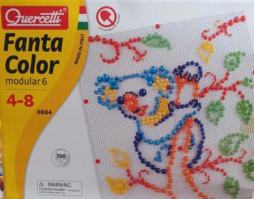 Quercetti FantaColor Modular 6 Insteek Mozaïek 700 Stiftjes  beschikbaar voor biedingen