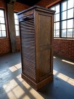 vintage houten archiefkast met rolluik, Huis en Inrichting, Kasten | Roldeurkasten en Archiefkasten, Ophalen, Gebruikt, Minder dan 100 cm
