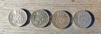 4 x zilveren Gulden Juliana 1955, 1957 en 2 x 1964, Postzegels en Munten, Munten | Nederland, Ophalen of Verzenden, Koningin Juliana