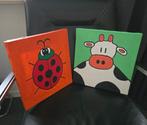 5 schilderijtjes 30 cm x 30 cm, Ophalen of Verzenden
