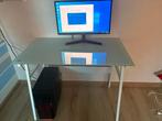 Bureau met glazen blad, Huis en Inrichting, Ophalen, Gebruikt, Bureau