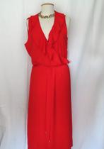 NIEUW!!!Flamboyant rode jurk met ruche mt 46/48, Nieuw, Ophalen of Verzenden, Onder de knie, Maat 46/48 (XL) of groter