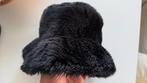 Bucket hat zwart (nep)bont, Ophalen, Zo goed als nieuw, 57 cm (M, 7⅛ inch) of minder, Hoed
