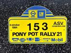 Bordje Pony Pot Rally 21. 6-10-1984 A.S.V. Kennemerland., Ophalen of Verzenden, Gebruikt, Reclamebord