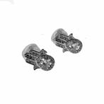 Clip-on Oorbellen Dames Zilver Kleur Hand v. Fatima Oorclips, Met kristal, Overige materialen, Birgitta-Gracht 33, 6465 EL Kerkrade, Nederland