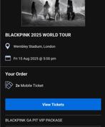 BLACKPINK VIP TICKETS - AUGUST 15TH 2025  - WEMBLEY - N1, Twee personen