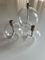 olielampen glas rond 3 stuks, Ophalen, Overige materialen, Zo goed als nieuw, Kaars