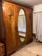 Antieke kleerkast met spiegel - 219x222x54 cm, Huis en Inrichting, Kasten | Kledingkasten, Ophalen, Gebruikt, 200 cm of meer, Overige houtsoorten
