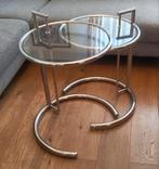 2 Eileen Gray stijl bijzettafels, Huis en Inrichting, Tafels | Bijzettafels, Ophalen, Eileen Gray, Metaal of Aluminium, Rond