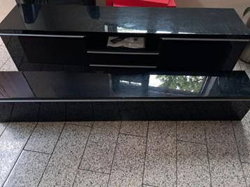 Tv meubel met hangkast zwart glans