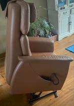 Opstapstoel eminent leer bruin sta op stoel, Huis en Inrichting, Fauteuils, Minder dan 75 cm, Gebruikt, Leer, 50 tot 75 cm