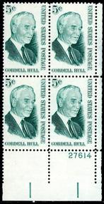 USA Verenigde Staten plaatblok 1235-pf - Cordell Hull, Postzegels en Munten, Postzegels | Amerika, Ophalen of Verzenden, Noord-Amerika