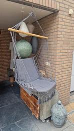 Schommel Hangstoel Grijs, Huis en Inrichting, Stoelen, Hout, Bohemian, Ophalen of Verzenden, Zo goed als nieuw