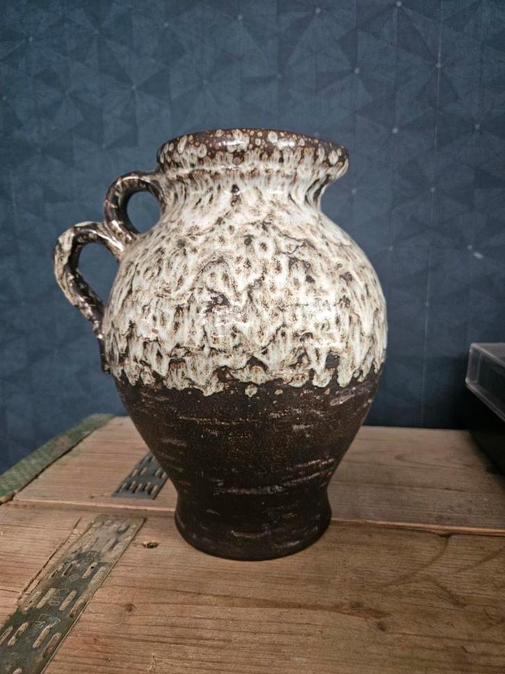 Vintage West Germany Vaas met Dubbel Oor. Duitse vaas., Antiek en Kunst, Antiek | Vazen, Ophalen