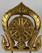 19e eeuw Antiek Thais houtsnijwerk tempelgrenssteen Thailand, Ophalen of Verzenden