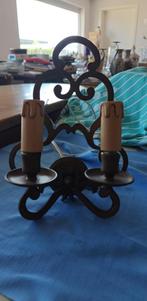 wandlamp 2 kaarsen antiek brons messing ?, Huis en Inrichting, Lampen | Wandlampen, Ophalen of Verzenden, Zo goed als nieuw, Metaal