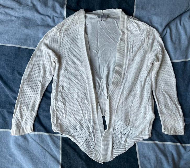 Wit H&M vestje luchtig, stijlvol en elegant mt S 3/4 mouwen, Kleding | Dames, Truien en Vesten, Zo goed als nieuw, Maat 36 (S)