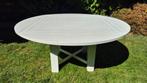 Eetkamertafel rond eikenhout, wit, vierkant, hout, tafel, Huis en Inrichting, Tafels | Eettafels, Ophalen, Zo goed als nieuw, 100 tot 150 cm
