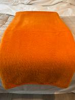 ORIGINEEL VINTAGE DEKEN ORANJE WOONDEKEN BEDDENGOED, Ophalen of Verzenden, Gebruikt