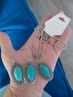 Set turkoois oorbellen en ketting, Sieraden, Tassen en Uiterlijk, Ophalen of Verzenden, Nieuw, Blauw, Overige materialen