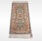 Handmade Aubusson roses light blue tapijt wol 62x120cm, Gebruikt, 100 tot 150 cm, ., Crème