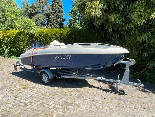 Consoleboot met 60pk mercury en Pega trailer, Watersport en Boten, Vis- en Consoleboten, Zo goed als nieuw, 50 tot 70 pk, 3 tot 6 meter