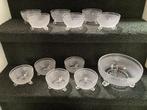 12 Delige puntgave jaren 30 glazen chips/nootjes/dip  set, Ophalen of Verzenden