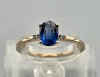 Gouden Vintage ring edelsteen saffier en diamant. 2026/66., Blauw, ., Ophalen of Verzenden, Zo goed als nieuw