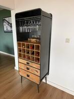 Industriële Wijnkast met Opbergruimte, Ophalen, 15 tot 25 flessen, Zo goed als nieuw, 75 cm of meer