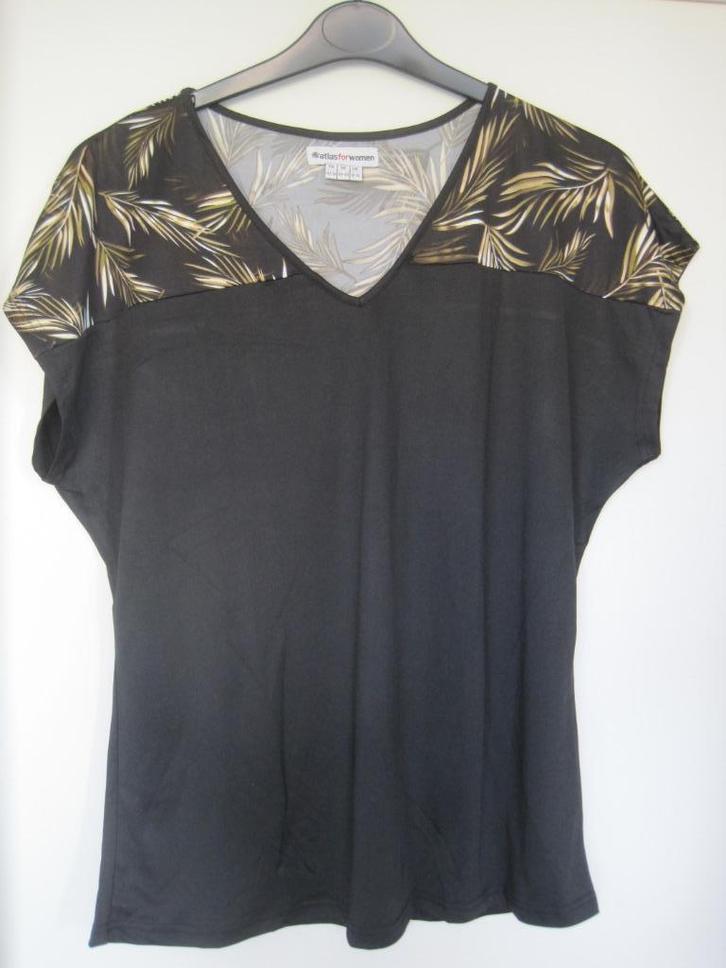 072 - shirt van Atlas for Women maat 42/44, Kleding | Dames, T-shirts, Nieuw, Maat 42/44 (L), Zwart, Korte mouw, Verzenden