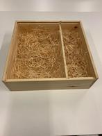 Wijnkisten 38x38cm met schuifdeksel & houtwol, Huis en Inrichting, Woonaccessoires | Kisten, Ophalen, Nieuw, Overige houtsoorten