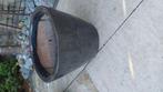 Stenen bloempot, zwart, 30 hoog, diameter 38, Rond, Zo goed als nieuw, Aardewerk, Ophalen