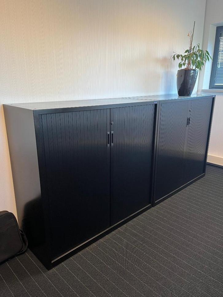 3 x kantoorkast - halfhoog - zwart - roldeur - Voortman, Huis en Inrichting, Kasten | Roldeurkasten en Archiefkasten, Gebruikt