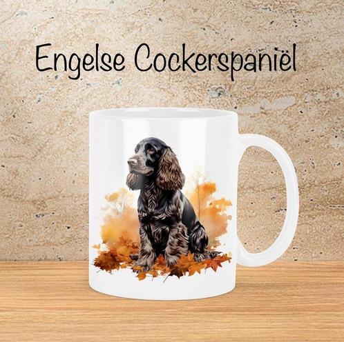 Engelse Cockerspaniël Herfstmok, Huis en Inrichting, Keuken | Servies, Nieuw, Kop(pen) en/of Schotel(s), Overige stijlen, Ophalen of Verzenden