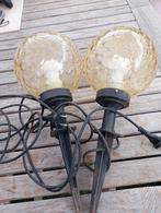 Amber kleur glas   bol tuinlampen, Ophalen of Verzenden